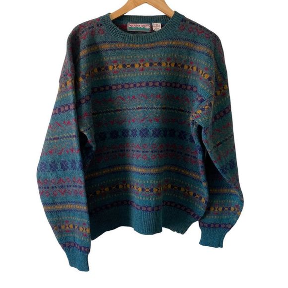 Mountain Express Other - Vintage Mountain Express Wool Striped Aztec Geometric Knit Sweater Large